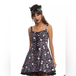 HOT TOPIC Cosmic Aura Skull Dress Double Layer Small